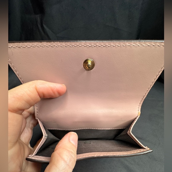 Gucci Blush Pink GG Guccissima Leather Compact Bow Wallet - Picture 8 of 16